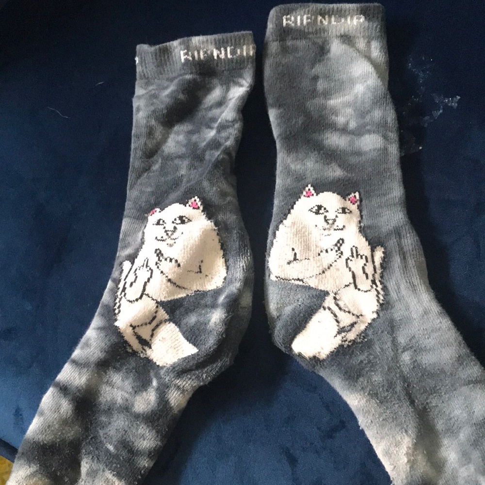 Ripndip socks blue tie dyed, used